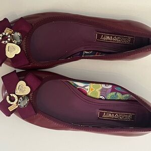 Red Flats with Gold Charm Details